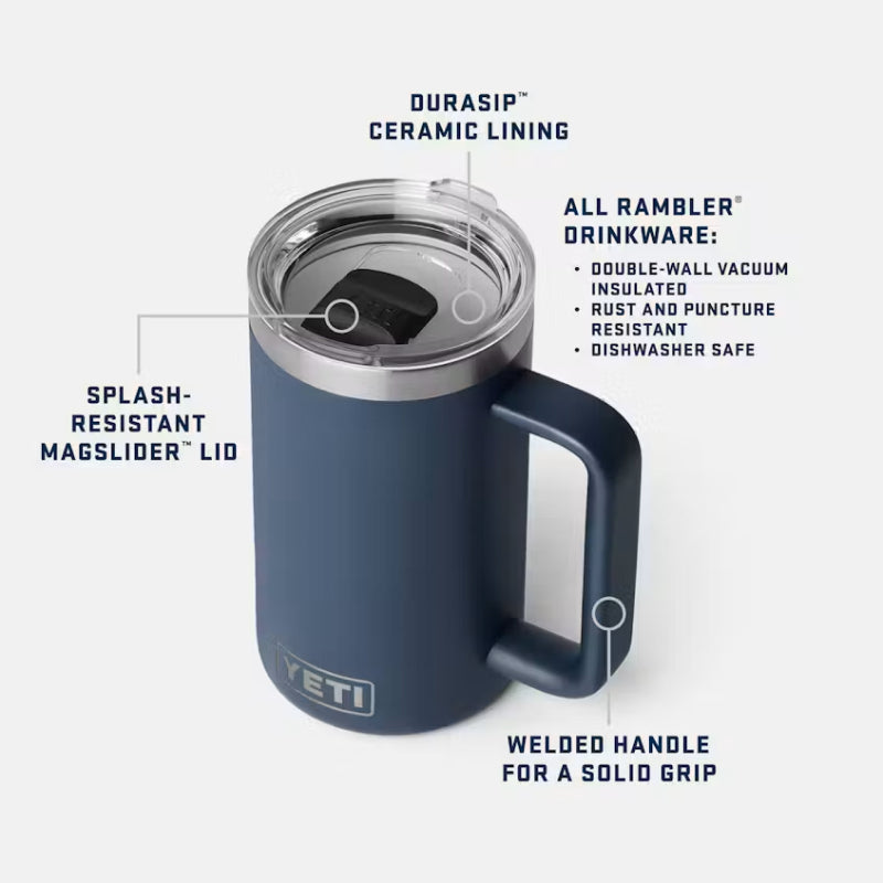 Yeti Rambler 24 oz Mug with DuraSip™ Ceramic Lining