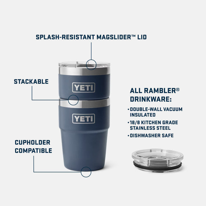 Yeti 16 oz Rambler Stackable Cup with Magslider Lid